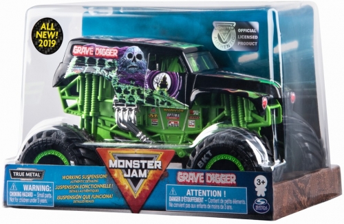 Masina de jucarie Machete Metalice, scara 1 la 24, Grave Digger Monster Jam Spin Master