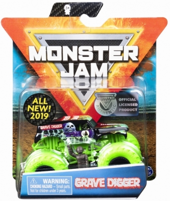 Masina de jucarie Metalica Grave Digger, scara 1 la 64, Monster Jam Spin Master