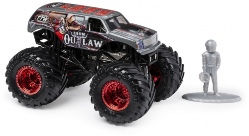 Masina de jucarie metalica, scara 1 la 64, Iron Outlaw Monster Jam Spin Master