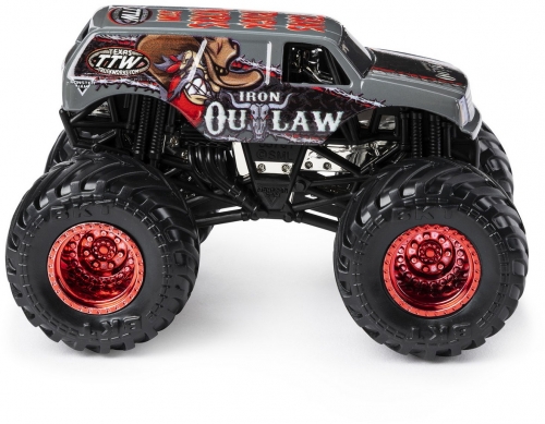 Masina de jucarie metalica, scara 1 la 64, Iron Outlaw Monster Jam Spin Master