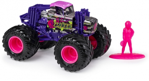 Masina de jucarie metalica, scara 1 la 64, Wild Flower Monster Jam Spin Master