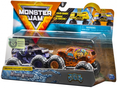Set 2 machete Mohawk Warrior si Jester Color Change Monster Jam Spin Master