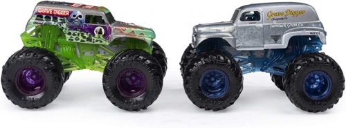 Set 2 masinute Grave Digger si Grave Digger Chesapeake Color Change Monster Jam Spin Master