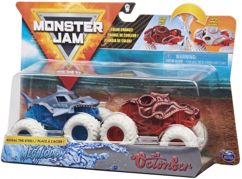 Set 2 masinute Megalodon si Octonber Color Change Monster Jam Spin Master