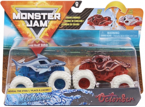 Set 2 masinute Megalodon si Octonber Color Change Monster Jam Spin Master