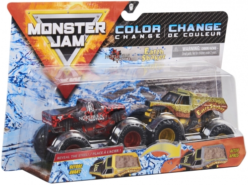 Set 2 masinute Northern Nightmare si Earth Shaker Color Change Monster Jam Spin Master