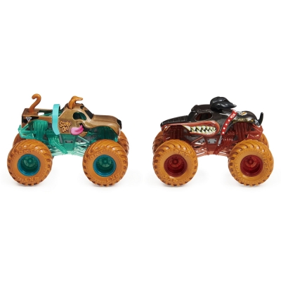 Set 2 masinute Monster Mutt Rottweiler si Scaooby Doo Color Change Monster Jam Spin Master