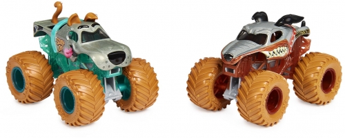Set 2 masinute Monster Mutt Rottweiler si Scaooby Doo Color Change Monster Jam Spin Master