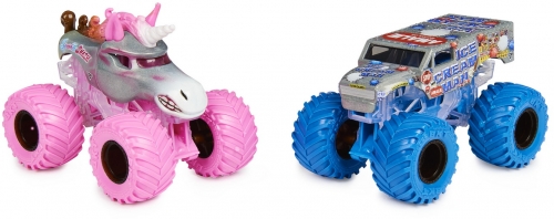 Set 2 masinute Sparkle Smash si Ice Cream Man Color Change Monster Jam Spin Master