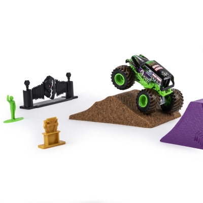 Masina de jucarie macheta Grave Digger set cu nisip si accesorii Monster Jam Spin Master