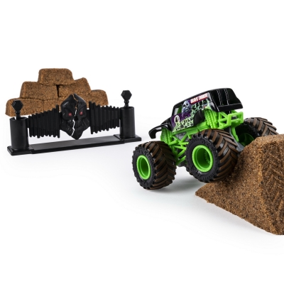Masina de jucarie macheta Grave Digger set cu nisip si accesorii Monster Jam Spin Master