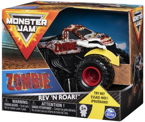 Masina de jucarie metalica, seria Roar, scara 1 la 43, Zombie Monster Jam Spin Master