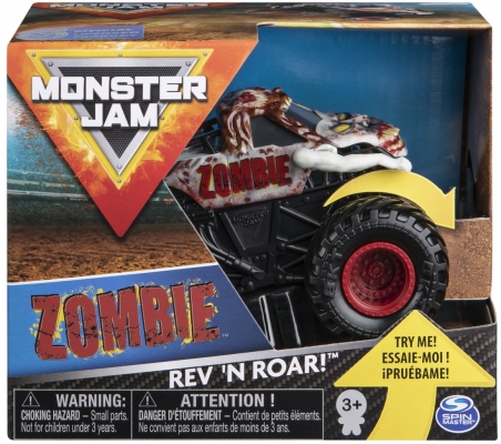 Masina de jucarie metalica, seria Roar, scara 1 la 43, Zombie Monster Jam Spin Master