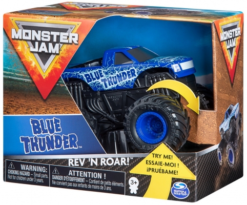 Masina de jucarie metalica, seria Roar, scara 1 la 43, Blue Thunder Monster Jam Spin Master