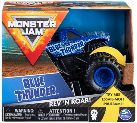 Masina de jucarie metalica, seria Roar, scara 1 la 43, Blue Thunder Monster Jam Spin Master