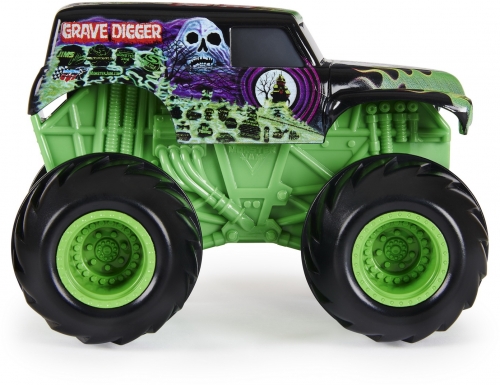 Masina de jucarie Grave Digger, seria Spin Rippers, scara 1 La 43, Monster Jam Spin Master
