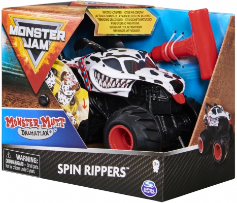 Masina de jucarie Dalmatianul Mutt seria Spin Rippers, scara 1 la 43, Monster Jam Spin Master