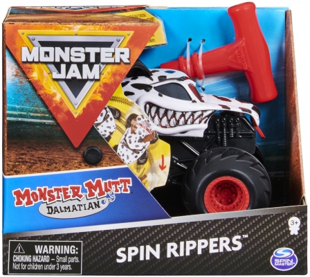 Masina de jucarie Dalmatianul Mutt seria Spin Rippers, scara 1 la 43, Monster Jam Spin Master