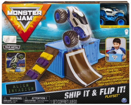 Masina de jucarie macheta set cascadorii in Container Alien Invasion Monster Jam Spin Master