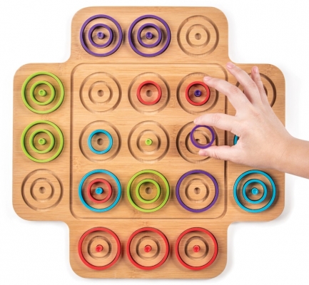 Joc de societate Marbles Otrio Deluxe Edition, din lemn, Spin Master