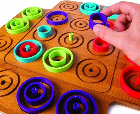 Joc de societate Marbles Otrio Deluxe Edition, din lemn, Spin Master