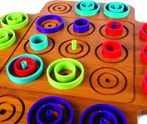 Joc de societate Marbles Otrio Deluxe Edition, din lemn, Spin Master