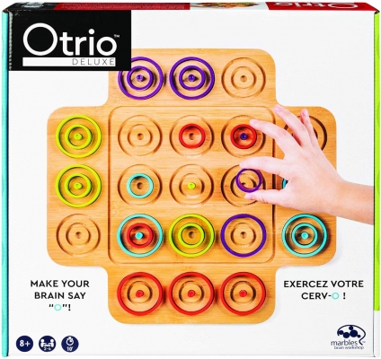 Joc de societate Marbles Otrio Deluxe Edition, din lemn, Spin Master