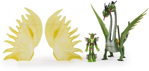 Set Dragon Belch si Barf cu figurina Tuffnut Dragons 3 Spin Master