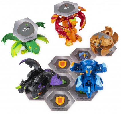 Set de lupta figurine Bakugan cu 5 bile Ventus Phaedrus Si Pyrus Hydranoid Spin Master