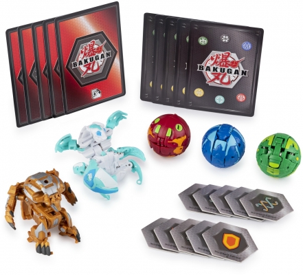 Set de lupta figurine Bakugan cu 5 bile Aurelus Lupitheon si Haos Vicerox Spin Master