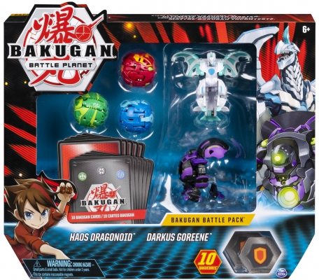 Set de lupta figurine Bakugan cu 5 bile Haos Dragonoid si Darkus Goreene Spin Master