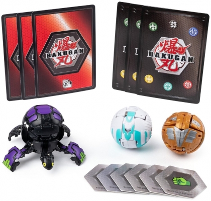 Set figurine bila Bakugan Start Pack Darkus Turtonium 3 buc/set Spin Master