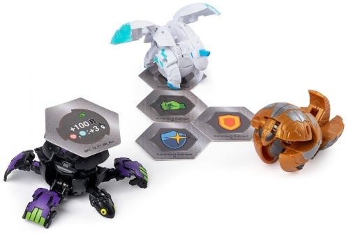 Set figurine bila Bakugan Start Pack Darkus Turtonium 3 buc/set Spin Master