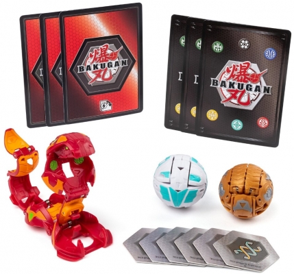 Set figurine bila Bakugan Start Pack Pyrus Fangzor 3 buc/set Spin Master