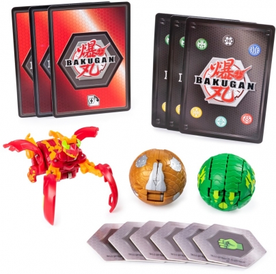 Set figurine bila Bakugan Start Pack Ventus Krakeltos 3 buc/set Spin Master