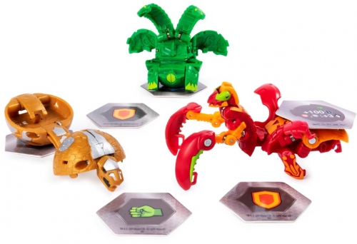 Set figurine bila Bakugan Start Pack Ventus Krakeltos 3 buc/set Spin Master