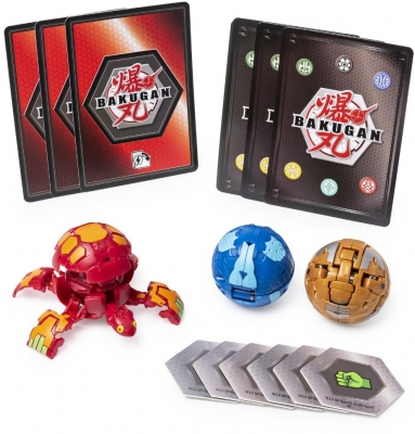 Set figurine bila Bakugan Start Pack Pyrus Turtonium 3 buc/set Spin Master