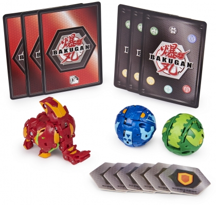 Set figurine bila Bakugan Start Pack Pyrus Trunkanious 3 buc/set Spin Master
