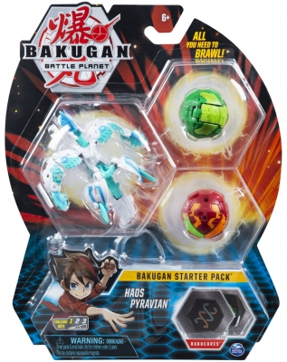 Set figurine bila Bakugan Start Pack Haos Pyravian 3 buc/set Spin Master