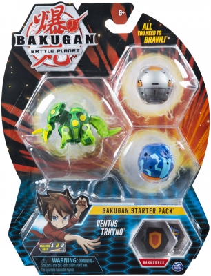 Set figurine bila Bakugan Start Pack Ventus Thryno 3 buc/set Spin Master