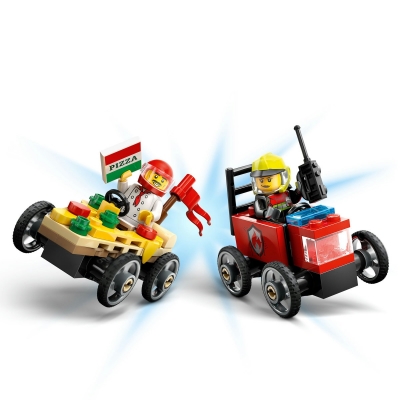 Pachet de curse Furgoneta de pizza vs. camion de pompieri 60458 LEGO City 