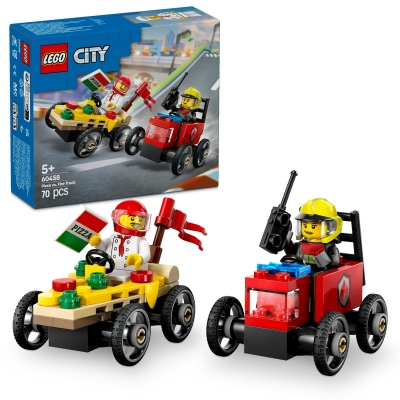Pachet de curse Furgoneta de pizza vs. camion de pompieri 60458 LEGO City 