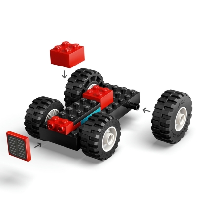 Tractor de ferma rosu cu remorca si oi 60461 LEGO City