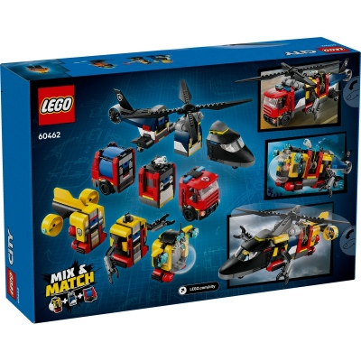 Elicopter, camion de pompieri si submarin remixate 60462 LEGO City