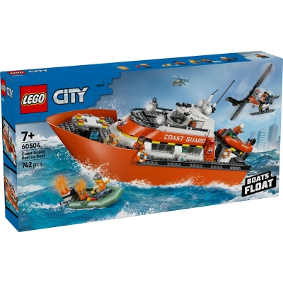 Barca de salvare si elicopter ale Pazei de Coasta 60504 LEGO City