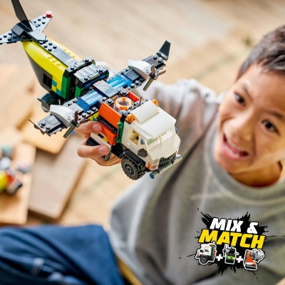 Avion, autospeciala de service si aeroglisor in versiuni adaptat 60505 LEGO City