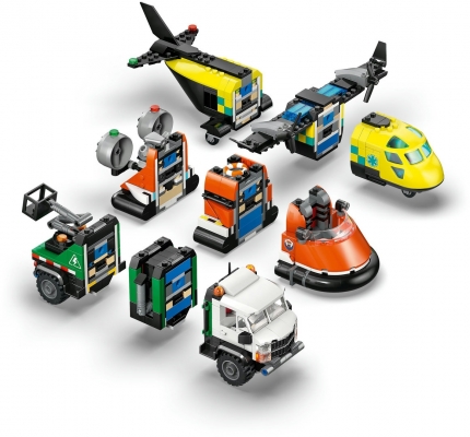 Avion, autospeciala de service si aeroglisor in versiuni adaptat 60505 LEGO City