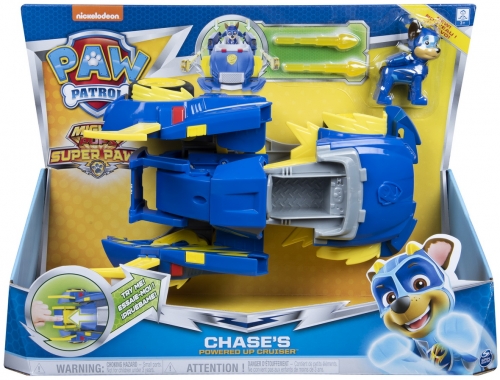 Figurina Chase cu masina de politie Power Up Patrula Catelusilor Spin Master