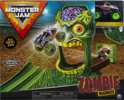 Masina de jucarie macheta set cascadorii Doboara-l pe Zombie Monster Jam Spin Master