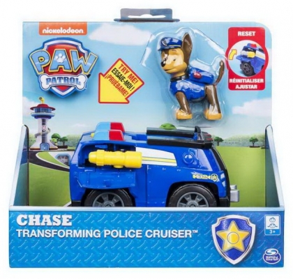 PATRULA CATELUSILOR SET FIGURINA CHASE CU MASINA DE POLITIE SPIN MASTER